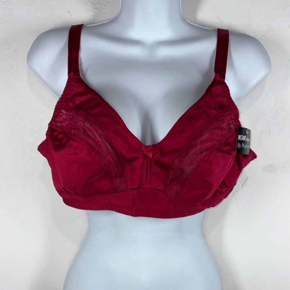 NWT Instant Shaping by Plusform Women's Red Lace Bra by 40A